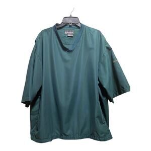 FootJoy Golf Windshirt V Neck Pullover Green XXL Short Sleeve